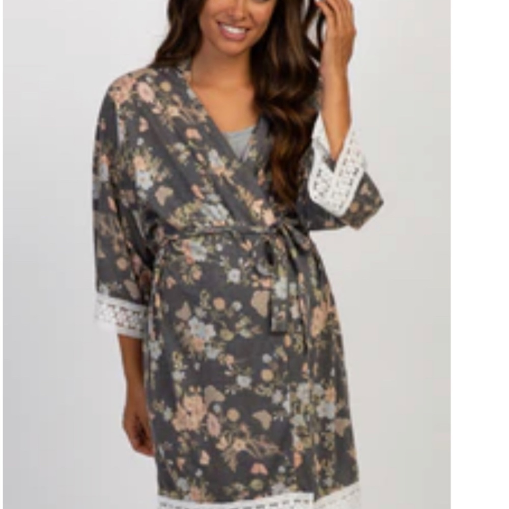 Pink blush floral robe